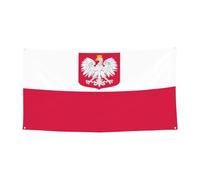 Drapeau de la Pologne - Décoration extérieure et intérieure - Durable et résistant aux UV - Parfait pour un anniversaire, Halloween, etc