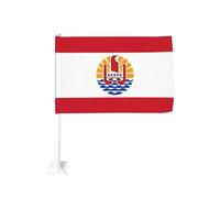 Drapeau de la Polynésie Française pour Voiture Extérieur Fenêtre Clip 30x45cm Double Face Décoration Voiture