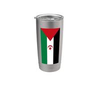 Drapeau de la République arabe sahraouie démocratique Gobelet isotherme en acier inoxydable double paroi