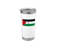 Drapeau de la République arabe sahraouie démocratique Gobelet isotherme en acier inoxydable double paroi