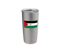 Drapeau de la République arabe sahraouie démocratique Gobelet isotherme en acier inoxydable double paroi