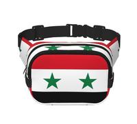 Drapeau de la République arabe syrienne carré double couche Sac banane Sac à bandoulière / sangle réglable au niveau de la poitrine, pour voyage, entraînement, course à pied, imprimé avec