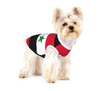 Drapeau de la République arabe syrienne Chemises pour chien Gilets pour animaux de compagnie T-shirt pour chien T-shirt en coton imprimé Gilet pour petits chiens chiots chats