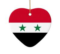 Drapeau de la République arabe syrienne - Décoration de Noël - Décoration de sapin de Noël - Idée cadeau festive - Cadeaux pour amis