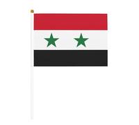 Drapeau de la République arabe syrienne double face agitant et mini drapeaux à bâton, adaptés pour la décoration de fête et les activités d'équipe