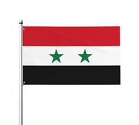 Drapeau de la République arabe syrienne - Drapeau de jardin décoratif en polyester durable avec œillets en laiton - 0,9 x 1,5 m