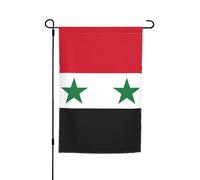 Drapeau de la République arabe syrienne - Drapeau de jardin imprimé double face - Pour extérieur et intérieur - Décoration de jardin - 30,5 x 45,7 cm
