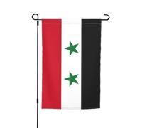 Drapeau de la République arabe syrienne imprimé drapeau de jardin 30 x 45 cm double face petite toile de jute cour extérieur décoration intérieure