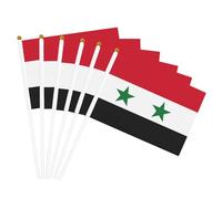 Drapeau de la République arabe syrienne imprimé drapeaux à main polyvalents pour fête, défilé, célébration, vacances, mariage, décoration d'intérieur