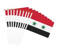 Drapeau de la République arabe syrienne imprimé drapeaux à main polyvalents pour fête, défilé, célébration, vacances, mariage, décoration d'intérieur