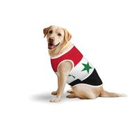 Drapeau de la République arabe syrienne imprimé pour chien, t-shirt extensible en coton doux, sans manches, respirant pour grands chiens (3XL, 5XL, L)