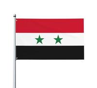 Drapeau de la République arabe syrienne imprimé pour extérieur, terrasse, pelouse, décoration de fête. Affichez fièrement votre style