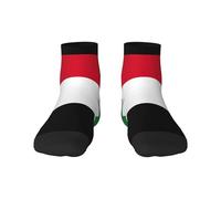 Drapeau de la République arabe syrienne Imprimé Printemps Automne Maison Adulte Chaussettes respirantes Entraînements Toutes saisons, 3 noir., taille unique