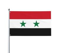 Drapeau de la République arabe syrienne. Imprimé sur un seul côté, 0,9 x 1,5 m, léger et fluide, adapté pour une utilisation en intérieur et en extérieur.
