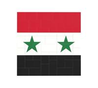 Drapeau de la République arabe syrienne Imprimer Bloc de briques de construction Puzzle carré Creative Blocs de construction Jigsaw Home Office Decor
