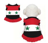 Drapeau de la République arabe syrienne M Vêtements pour animaux de compagnie pour petits chiens - Tenue d'été mignonne pour chiot, vêtements doux et respirants pour chat