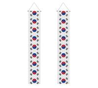 Drapeau de la République de Corée - Bannière décorative à suspendre à la porte d'entrée, panneau de bienvenue festif pour la maison