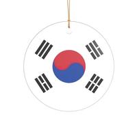 Drapeau de la République de Corée - Cadeau de mariage personnalisé - Décoration de Noël en acrylique pour jeunes mariés et couples