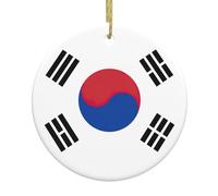 Drapeau de la République de Corée - Décoration de Noël à suspendre - Cadeaux de Noël - L'Étrange Noël de Monsieur Jack - Ornements ronds