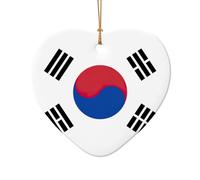 Drapeau de la République de Corée Décorations de Noël en céramique Décoration pour chambre maison, cadeaux, arbre de Noël de ferme Haning