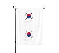 Drapeau de la République de Corée, drapeau de jardin d'automne double face, décoration saisonnière durable pour décoration de porche de cour