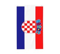 Drapeau de la République de Croatie de 0,9 x 1,5 m. Imprimé double face, vertical, tissu 100 % polyester, couleurs vives et durables.