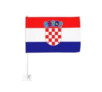 Drapeau de la République de Croatie de 30,5 x 45,7 cm - Drapeau double face pour fenêtre de voiture avec impression résistante à la décoloration, drapeau de décoration automobile de qualité supérieure