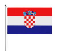 Drapeau de la République de Croatie double face 0,9 x 1,5 m. Drapeau de jardin lourd triple couche double face en polyester.