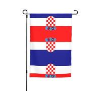 Drapeau de la République de Croatie - Drapeau de jardin double face pour l'extérieur, décorations saisonnières parfaites - Drapeau de jardin - 30,5 x 45,7 cm