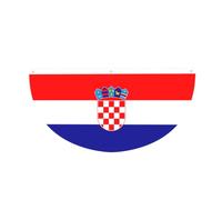Drapeau de la République de Croatie en demi-cercle à suspendre pour l'extérieur | 1 bannière imperméable et durable à 3 œillets pour porche, clôture et balcon. Événements patriotiques de la fête nationale