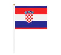 Drapeau de la République de Croatie en dix pièces - Drapeau imprimé double face - 14 x 20,8 cm - Idéal pour les activités de l'équipe