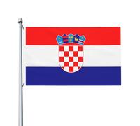 Drapeau de la République de Croatie imprimé drapeau double face 0,9 x 1,5 m, léger et résistant aux couleurs avec boutonnières, idéal pour les fêtes en plein air et les jardins.