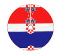 Drapeau de la République de Croatie - Jupe de sapin de Noël imitation lin avec ourlet - Bonne décoration pour Noël et Halloween