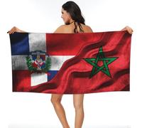Drapeau De La République De Docan, Maroc, Drapeau Marocain Serviette De Plage, Légère Serviettes De Bain Séchage Rapide Serviette De Voyage pour Voyages Natation Camping 80X130Cm