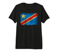 Drapeau de la République démocratique du Congo dans Le Style Grungy T-Shirt Haut de Gamme