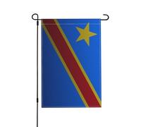 Drapeau de la République Démocratique du Congo Drapeaux de Jardin Effet Tricot 12x18 Pouces Drapeau de Jardin Double Face Maison Pelouse Patio Drapeaux Décoratifs Vacances Saisonnière Extérieur Drapea