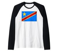 Drapeau de la République démocratique du Congo pour Hommes, Femmes, Enfants Manche Raglan