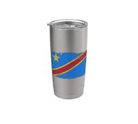 Drapeau de la République démocratique du Congo Zaire Kinshasa Gobelet isotherme en acier inoxydable double paroi