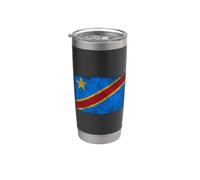 Drapeau de la République démocratique du Congo Zaire Kinshasa Gobelet isotherme en acier inoxydable double paroi