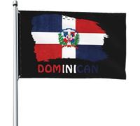 Drapeau de la République dominicaine, 5 drapeaux, bannière de 1,2 m x 1,8 m, décoration extérieure pour patio, pelouse et jardin, couleurs vives et résistantes à la décoloration