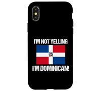 Drapeau de la République dominicaine avec inscription « I'm Not Yelling Im » Coque pour iPhone X/XS