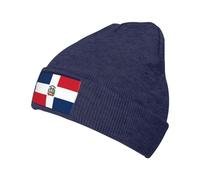 Drapeau De La République Dominicaine Homme Femme Bonnet À Revers Doux Hiver Chapeaux Chaud Bonnets Tricoté pour Ski Course Cyclisme