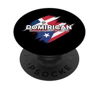 Drapeau de la République Dominicaine Porto Rico Pride Heritage Fans PopSockets PopGrip Adhésif