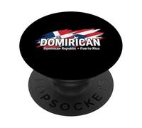 Drapeau de la République Dominicaine Porto Rico Pride Heritage Fans PopSockets PopGrip Adhésif