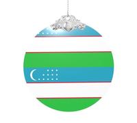 Drapeau de la République d'Ouzbékistan - Décoration à suspendre - Décoration festive en verre pour cadeau de Noël 2025