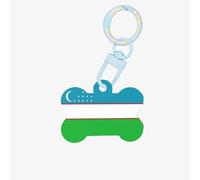 Drapeau de la République d'Ouzbékistan - Étiquettes en acrylique - Porte-clés en forme d'os de chien - Motif double face pour chiens et chats