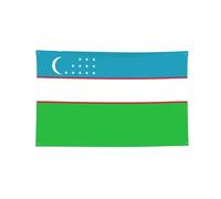 Drapeau de la République d'Ouzbékistan imprimé à quatre trous, bannière décorée, bords cousus pour décoration murale de bureau et maison