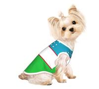 Drapeau de la République d'Ouzbékistan Imprimé Chien Chemise d'été Pet T-Shirts Extensible Chats Chiens T-shirt sans Manches Débardeur Chien Gilet