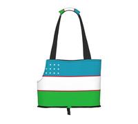 Drapeau de la République d'Ouzbékistan imprimé chiot sac de transport promener chien animaux domestiques sacs de transport pour petits chiens, chats et lapins