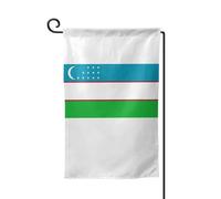 Drapeau de la République d'Ouzbékistan imprimé Drapeau de bienvenue pour cour Décoration extérieure Drapeau de jardin toutes saisons 30,5 x 45,7 cm Plusieurs formes